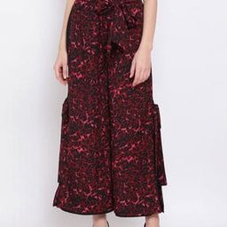 Women Leopard Print Relaxed Fit Palazzos with Elasticated Waistband-image-40