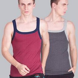 force nxt Men Pack of 2 Assorted Sqaure-Neck Vests-picture-29