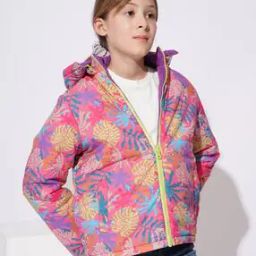 Girls Tropical Print Bomber Jacket-46
