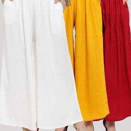 Pack of 3 Palazzos with Elasticated Drawstring Waist-image-39