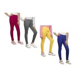Pack of 4 Girls Leggings with Elasticated Waist-image-75