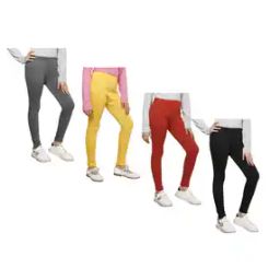 Pack of 4 Girls Leggings with Elasticated Waist-image-37
