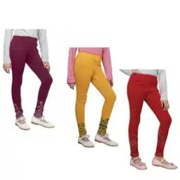 Pack of 3 Floral Print Leggings with Elasticated Waistband-image-119