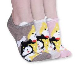 Women Pack of 3 Graphic-Knit No-Show Socks-image-11
