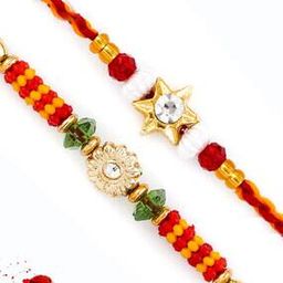 Set of 2 Kundan-Studded Tie-Up Rakhis with Roli Chawal & Greetings Cards-image-8