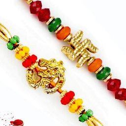 Set of 2 Bead-Studded Tie-Up Rakhis with Roli Chawal-image-23