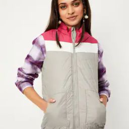 Girls Colourblock Bomber Jacket with Insert Pockets-picture-50