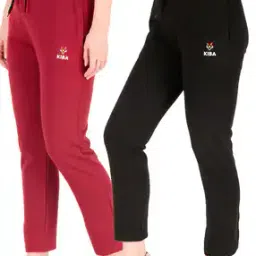 Women Pack of 2 Relaxed Fit Trousers-image-111