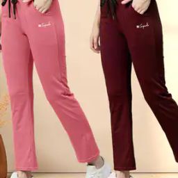 Women Cotton Straight Track Pants     -image-17