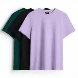 Men Pack of 3 Loose Fit Round-Neck T-Shirts-image-1