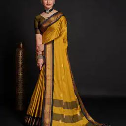 South Silk Blend Traditional Saree with Tassels-picture-5