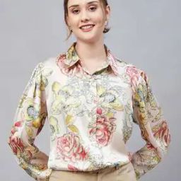 Floral Print Shirt with Spread Collar-image-31