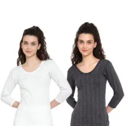 Women Pack of 2 Ribbed Thermal Tops-image-4