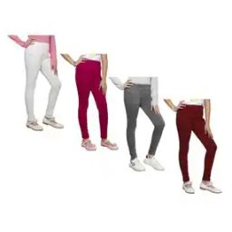 Pack of 4 Leggings with Elasticated Waist-image-66