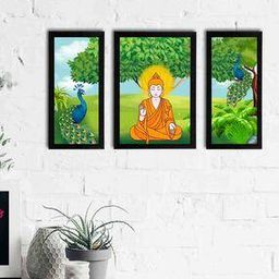 Set of 3 Satin Matt Textured UV Art Painting-image-0