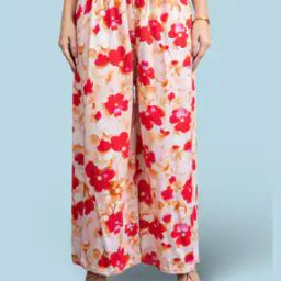 Women Floral Print Palazzos with Drawstring Waist-picture-9