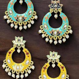 Pack of 2 Meenakari Chandbalis-image-1