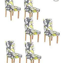 Set of 6 Geometric Print Chair Cover-10
