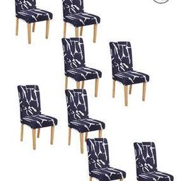Set of 8 Abstract Print Chair Cover-image-103