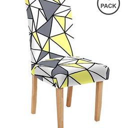 Pack of 4 Geometric Print Chair Cover-image-76