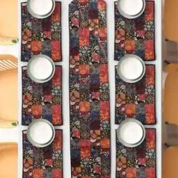 6 Seater Printed Table Runner with Tassels-19
