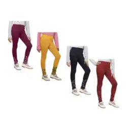 Pack of 4 Floral Print Leggings with Elasticated Waistband-image-121