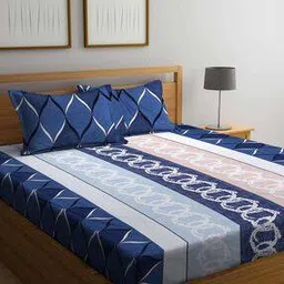 Graphic Print Double Size Bedsheet with 2 Pillow Covers-image-16