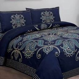 250 TC Printed King-Size Bedsheet with Pillow Covers-image-25
