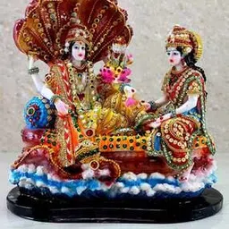 nayra handicrafts Handmade Resin Laxmi Vishnu Religius Idol -picture-7