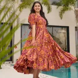 wedani Women Floral Print Gown Dress-picture-48