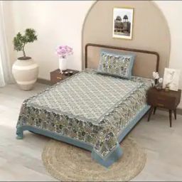 150 GSM Floral Print Single Bedsheet with Pillow Cover-image-15