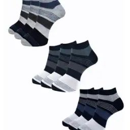 Men Pack of 9 Striped Ankle-Length Socks-image-43