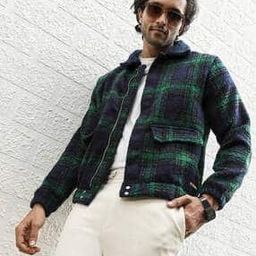 Men Checked Regular Fit Trucker Jacket-picture-52