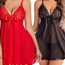 Women Pack of 2 Lace Babydolls-image-11