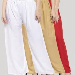 Pack of 3 Solid Palazzos-image-6