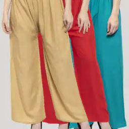 Pack of 3 Solid Palazzos-image-80
