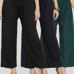 Pack of 3 Solid Palazzos-image-92