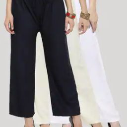 Pack of 3 Solid Palazzos-image-5