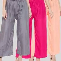 Pack of 3 Solid Palazzos-picture-28