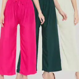 Pack of 3 Solid Palazzos-picture-39