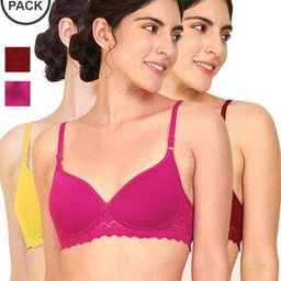 Pack of 3 Lace Non-Padded T-Shirt Bras-image-2
