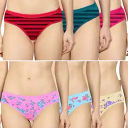 Women Pack of 6 Printed Hipster Panties with Elasticated Waistband-image-42