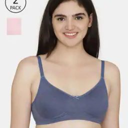 Grove Double Layered Non-Wired Non-Padded 3/4th Coverage T-Shirt Bra (Pack of 2)-2