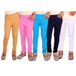 Girls Pack of 5 Leggings with Elasticated Waist-image-32