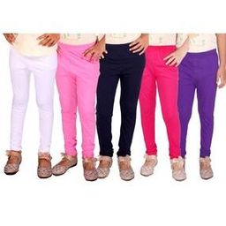Girls Pack of 5 Leggings with Elasticated Waist-image-65