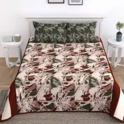 Printed King-Size Bedsheet with Pillow Covers-image-14