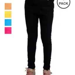 Girls Pack of 5 Leggings with Elasticated Waist-image-77