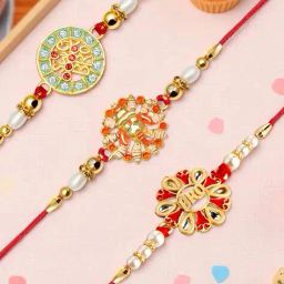 kord store Tie-Up Traditional Design Rakhi Combo Set   image 1