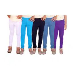 Pack of 5 Girl Leggings with Elasticated Waist-image-65