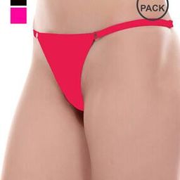 Women Pack of 3 Thongs with Elasticated Waistband-image-27